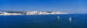Panoramic View Of Sailboats On Sea Wall Mural