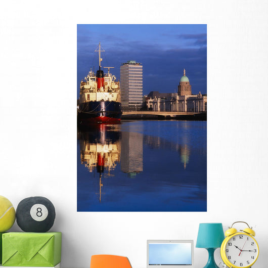 Guinness Boat, Custom House, Liberty Hall, Dublin, Co Dublin, Ireland Wall Mural