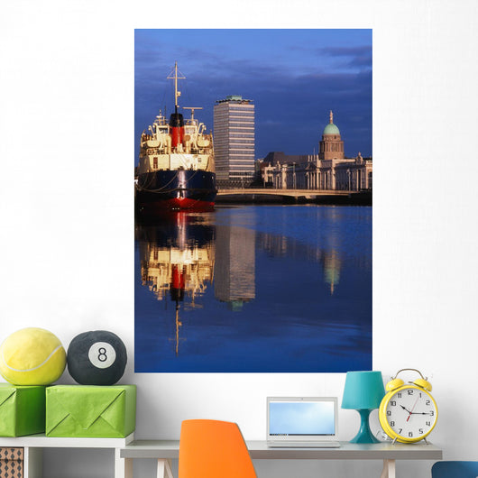 Guinness Boat, Custom House, Liberty Hall, Dublin, Co Dublin, Ireland Wall Mural