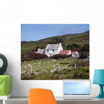 Cottage Ireland Wall Mural shown on a wall