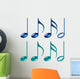 Blue Green Music Notes Wall Decal