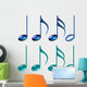Blue Green Music Notes Wall Decal