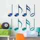 Blue Green Music Notes Wall Decal