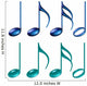 Blue Green Music Notes Wall Decal