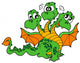 Cute three headed dragon Wall Decal