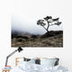 Silhouette Of Tree In Mist Wall Mural