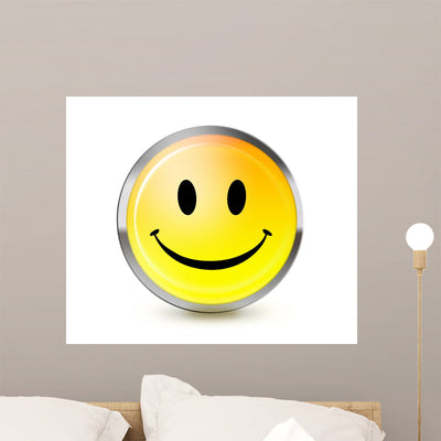 Smiley Wall Decal shown on a wall
