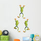 Three Red Eyed Tree Frogs Climbing Wall Decal