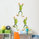 Three Red Eyed Tree Frogs Climbing Wall Decal