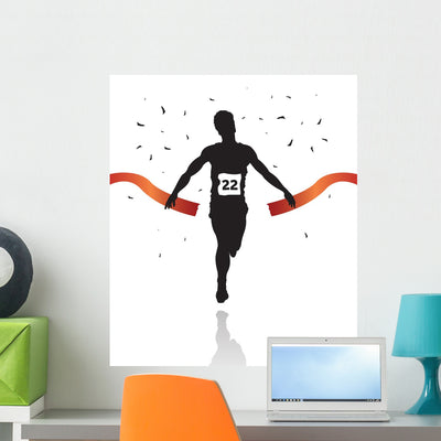 Marathon Winner Silhouette shown on a wall