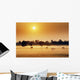 Cattle In Fog, Millet, Alberta, Canada Wall Mural
