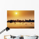 Cattle In Fog, Millet, Alberta, Canada Wall Mural