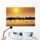 Cattle In Fog, Millet, Alberta, Canada Wall Mural