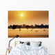 Cattle In Fog, Millet, Alberta, Canada Wall Mural