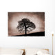 Tree Against A Stormy Sky Wall Mural