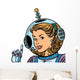 Girl Astronaut White Wall Decal