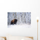 Bison In The Snow, Elk Island National Park, Alberta, Canada Wall Mural