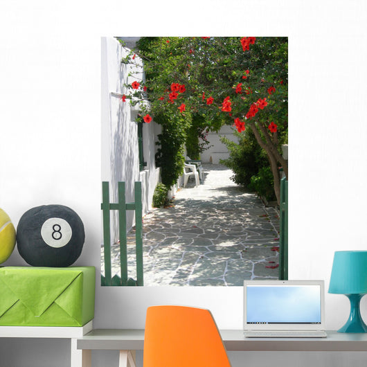 Greek Island Scene Wall Mural