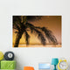 Palm Tree And Sunset In Mexico Wall Mural