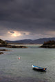 Boat In Water, Loch Sunart, Scotland Wall Mural