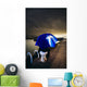 Person With Umbrella In Stormy Skies Wall Mural