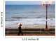 Lady With An Umbrella Walking Along Bridlington Prom Wall Mural