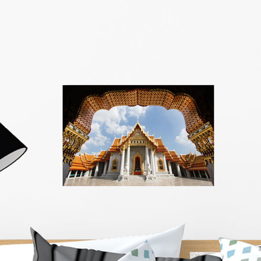 Ancient royal marble buddha temple, Bangkok, Thailand Wall Mural