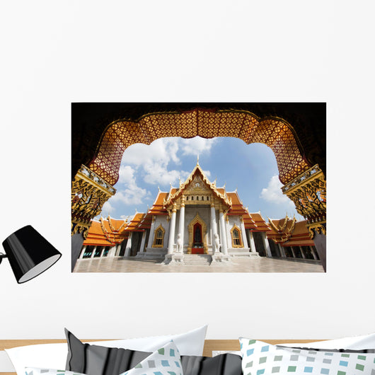 Ancient royal marble buddha temple, Bangkok, Thailand Wall Mural