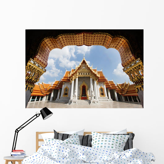 Ancient royal marble buddha temple, Bangkok, Thailand Wall Mural