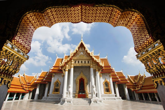 Ancient royal marble buddha temple, Bangkok, Thailand Wall Mural