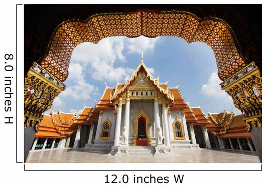 Ancient royal marble buddha temple, Bangkok, Thailand Wall Mural
