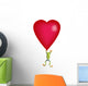 Red-Eyed Tree Frog Holding A Red Heart Wall Decal