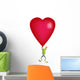 Red-Eyed Tree Frog Holding A Red Heart Wall Decal