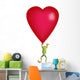 Red-Eyed Tree Frog Holding A Red Heart Wall Decal