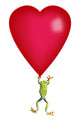 Red-Eyed Tree Frog Holding A Red Heart Wall Decal