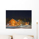 Wooden Cottage under Night Wall Decal Design 2