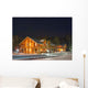 Wooden Cottage under Night Wall Decal Design 2