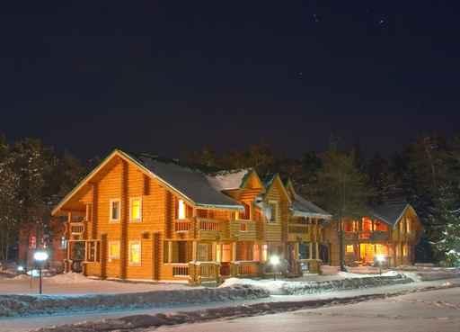 Wooden Cottage under Night Wall Mural
