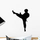Boy Karate Kick Silhouette Wall Decal