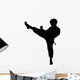 Boy Karate Kick Silhouette Wall Decal