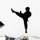 Boy Karate Kick Silhouette Wall Decal