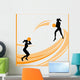 Woman basketball vector Wall Decal