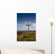Grave Site Marked By A Cross On A Hill Wall Mural