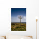 Grave Site Marked By A Cross On A Hill Wall Mural