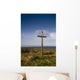 Grave Site Marked By A Cross On A Hill Wall Mural