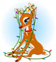 Rudolph Christmas lights Wall Decal