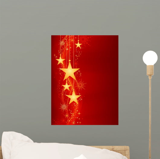 Golden Hanging Stars Red