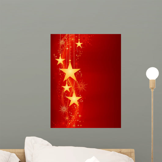 Golden Hanging Stars Red