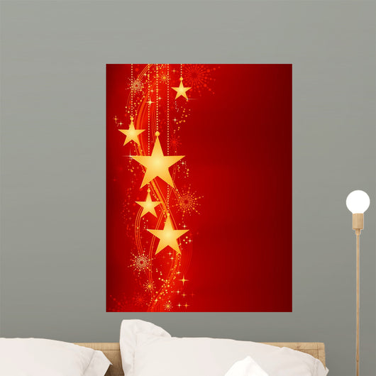 Golden Hanging Stars Red