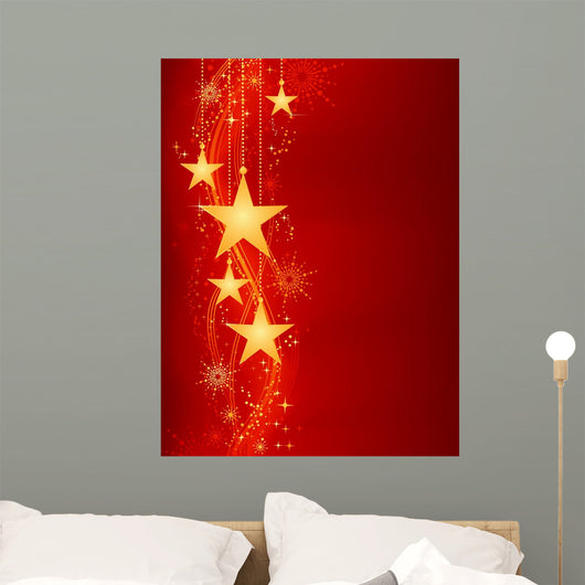 Golden Hanging Stars Red